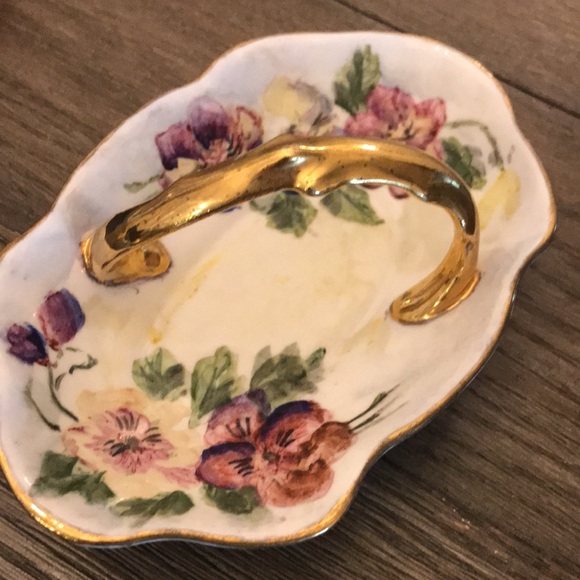 Vintage serving plates lemon servers nappy dishes hand painted R Allen 1950’s 3 - Picture 2 of 16